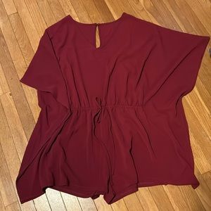 Maroon batwing romper